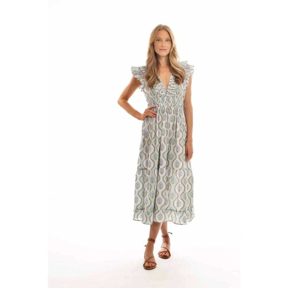 NEW BINDU cora midi dress in soft mint